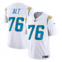 Men Los Angeles Chargers 76 Joe Alt White 2024 Draft Vapor Limited Stitched Football Jersey