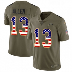 Men Nike Los Angeles Chargers 13 Keenan Allen Limited OliveUSA Flag 2017 Salute to Service NFL Jersey