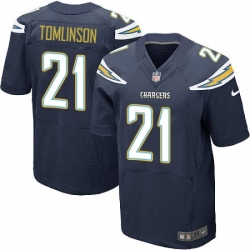 Men Nike Los Angeles Chargers 21 LaDainian Tomlinson Elite Navy Blue Team Color NFL Jersey