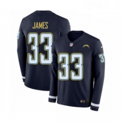 Men Nike Los Angeles Chargers 33 Derwin James Limited Navy Blue Therma Long Sleeve NFL Jersey