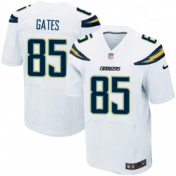 Men Nike Los Angeles Chargers 85 Antonio Gates Elite White NFL Jersey