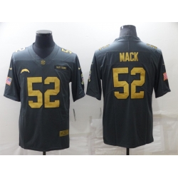 Men's Los Angeles Chargers #52 Khalil Mack Grey Gold Salute To Service Limited Stitched Jersey