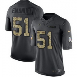 Nike Chargers #51 Kyle Emanuel Black Mens Stitched NFL Limited 2016 Salute to Service Jersey