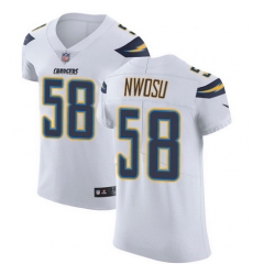 Nike Chargers #58 Uchenna Nwosu White Mens Stitched NFL Vapor Untouchable Elite Jersey