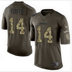 Nike San Diego Chargers #14 Dan Fouts Green Mens Stitched NFL Limited Salute to Service Jersey