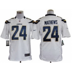 Nike San Diego Chargers 24 Ryan Mathews White LIMITED NFL Jersey