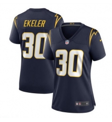 Women Los Angeles Chargers 30 Austin Ekeler Navy Stitched Jersey  Run Small