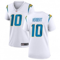 Women Nike Los Angeles Chargers 10 Justin Herbert White Alternate Vapor Limited Jersey