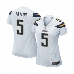 Womens Los Angeles Chargers 5 Tyrod Taylor Game White Football Jersey