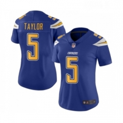 Womens Los Angeles Chargers 5 Tyrod Taylor Limited Electric Blue Rush Vapor Untouchable Football Jersey