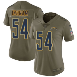 Womens Nike Chargers #54 Melvin Ingram Olive  Stitched NFL Limited 2017 Salute to Service Jersey