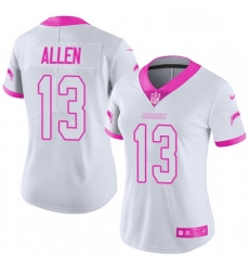 Womens Nike Los Angeles Chargers 13 Keenan Allen Limited WhitePink Rush Fashion NFL Jersey