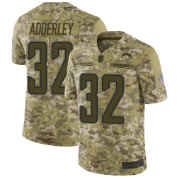 Chargers 32 Nasir Adderley Camo Youth Stitched Football Limited 2018 Salute to Service Jersey