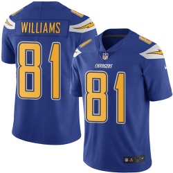 Youth Nike Chargers #81 Mike Williams Electric Blue Stitched NFL Limited Rush Jersey