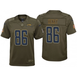 youth chargers hunter henry olive 2017 salute to service jersey