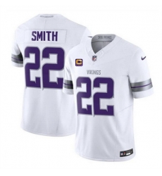 Men Minnesota Vikings 22 Harrison Smith White 2024 F U S E  With 4 Star C Patch Winter Warrior Limited Stitched Jersey