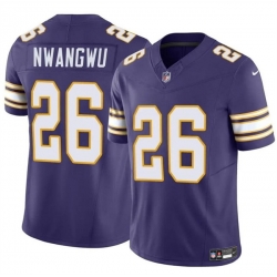 Men Minnesota Vikings 26 Kene Nwangwu Purple 2023 F U S E  Throwback Vapor Untouchable Limited Stitched Jersey