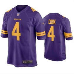 Men Minnesota Vikings 4 Dalvin Cook Purple Color Rush Stitched Game Jersey