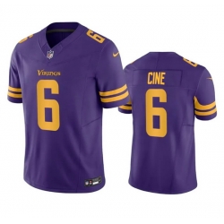 Men Minnesota Vikings 6 Lewis Cine Purple 2023 F U S E  Color Rush Stitched Jersey