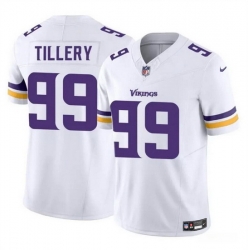 Men Minnesota Vikings 99 Jerry Tillery White 2023 F U S E  Vapor Untouchable Limited Stitched Jersey