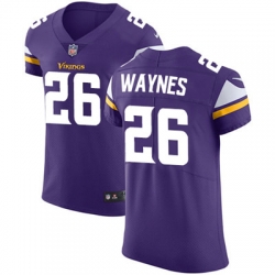 Men Nike Vikings #26 Trae Waynes Purple Team Color Stitched NFL Vapor Untouchable Elite Jersey