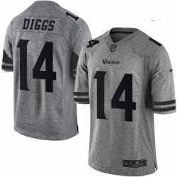 Mens Nike Minnesota Vikings 14 Stefon Diggs Limited Gray Gridiron NFL Jersey