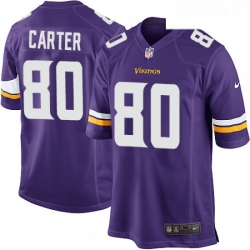 Mens Nike Minnesota Vikings 80 Cris Carter Game Purple Team Color NFL Jersey