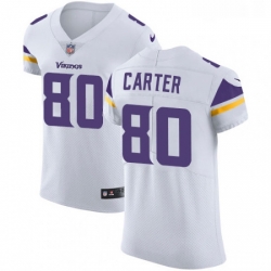 Mens Nike Minnesota Vikings 80 Cris Carter White Vapor Untouchable Elite Player NFL Jersey