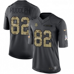 Mens Nike Minnesota Vikings 82 Kyle Rudolph Limited Black 2016 Salute to Service NFL Jersey