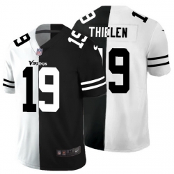 Minnesota Vikings 19 Adam Thielen Men Black V White Peace Split Nike Vapor Untouchable Limited NFL Jersey