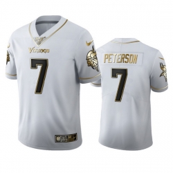 Minnesota Vikings 7 Patrick Peterson Men Nike White Golden Edition Vapor Limited NFL 100 Jersey