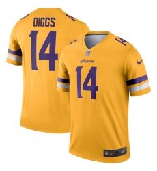 Nike Vikings 14 Stefon Diggs Gold Inverted Legend Jersey