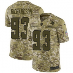 Nike Vikings #93 Sheldon Richardson Camo Mens Stitched NFL Limited 2018 Salute To Service Jersey