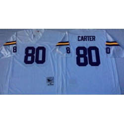 Vikings 80 Cris Carter White Throwback Jersey