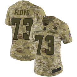 Nike Vikings #73 Sharrif Floyd Camo Women Stitched NFL Limited 2018 Salute to Service Jersey