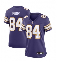 Women Minnesota Vikings 84 Randy Moss Purple Vapor Untouchable Limited Stitched Jersey