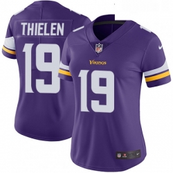 Womens Nike Minnesota Vikings 19 Adam Thielen Purple Team Color Vapor Untouchable Limited Player NFL Jersey