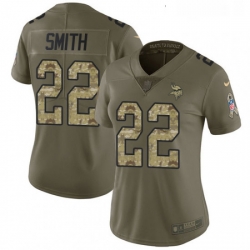 Womens Nike Minnesota Vikings 22 Harrison Smith Limited OliveCamo 2017 Salute to Service NFL Jersey