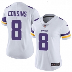 Womens Nike Minnesota Vikings 8 Kirk Cousins White Vapor Untouchable Limited Player NFL Jersey