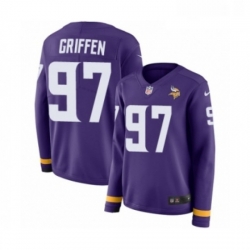 Womens Nike Minnesota Vikings 97 Everson Griffen Limited Purple Therma Long Sleeve NFL Jersey