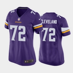 women ezra cleveland minnesota vikings purple game jersey