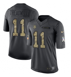 Nike Vikings #11 Laquon Treadwell Black Youth Stitched NFL Limited 2016 Salute To Service Jersey