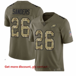 Eagles 26 Miles Sanders Olive Camo Men Stitched Football Limited 2017 Salute To Service Jersey