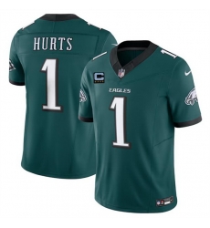 Men Philadelphia Eagles 1 Jalen Hurts Green F U S E With 4 Star C Patch Vapor Untouchable Limited Stitched Football Jersey