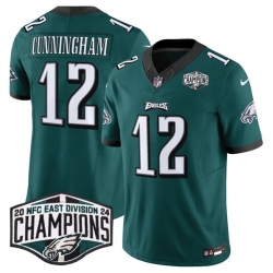 Men Philadelphia Eagles 12 Randall Cunningham Green 2024 NFC East Champions F U S E  Vapor Untouchable Limited Stitched Football Jersey