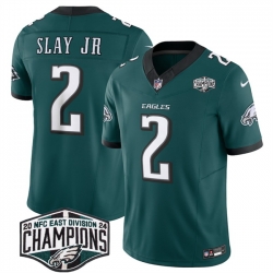 Men Philadelphia Eagles 2 Darius Slay JR Green 2024 New NFC East Champions F U S E  Vapor Untouchable Limited Stitched Football Jersey