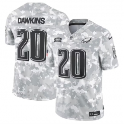 Men Philadelphia Eagles 20 Brian Dawkins 2024 Arctic Camo Salute To Service Limited Stitched Football Jersey