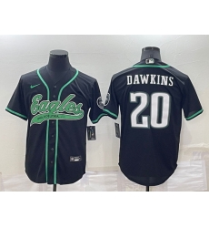 Men Philadelphia Eagles 20 Brian Dawkins Black Cool Base Stitched Baseball Jersey