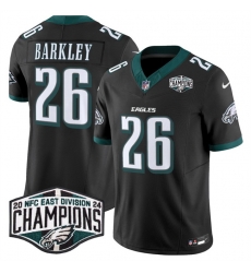 Men Philadelphia Eagles 26 Saquon Barkley Black 2024 New NFC East Champions F U S E  Vapor Untouchable Limited Stitched Football Jersey