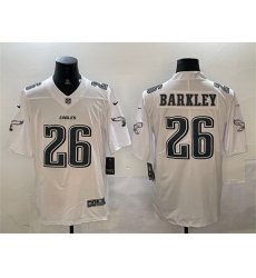 Men Philadelphia Eagles 26 Saquon Barkley White Fashion Vapor Untouchable Limited Stitched Football Jersey